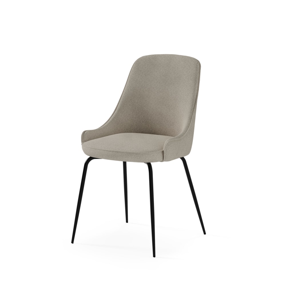 Koketto Home Polsterstuhl im Mid-Century-Stil mit braunen Details taupe - Pes - Polyester