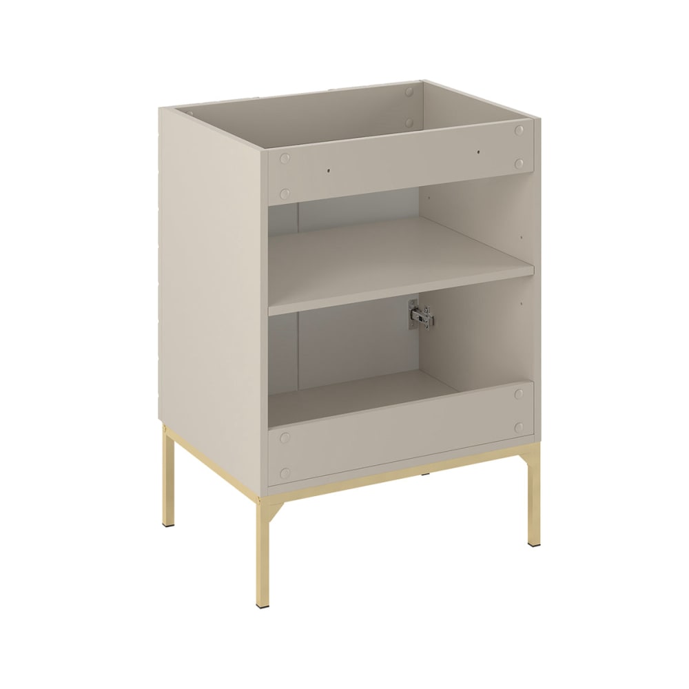 Meuble simple vasque 60cm 2 portes panneaux mélaminé et mdf beige - Maisons du Monde