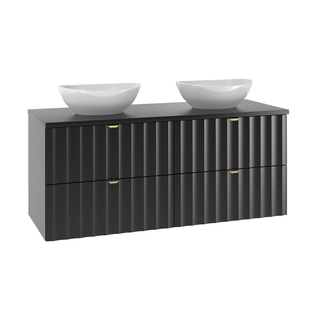 Meuble double vasque stratifiés noir