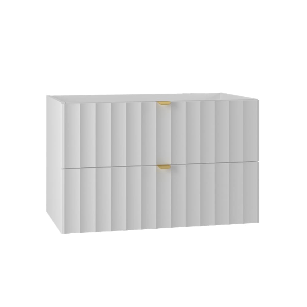 Petits meubles Waschtischunterschrank 80cm Melamin Weiß Weiß Spanplatte