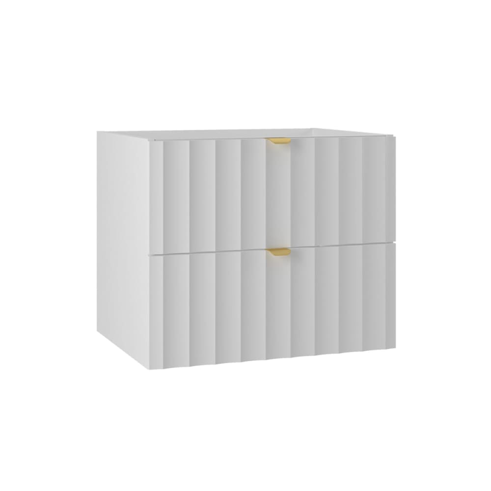 Petits meubles Waschbeckenunterschrank 60cm Melamin Weiß Weiß Spanplatte
