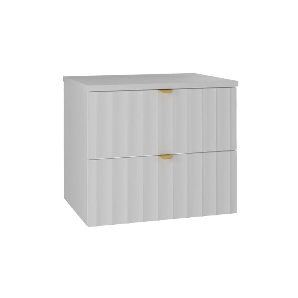 Petits meubles Waschbeckenunterschrank 60cm Melamin Weiß Weiß Spanplatte