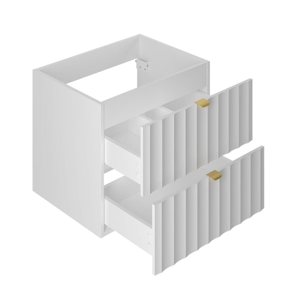 Waschtisch 140cm 2 Nischen Waschtisch Melamin Weiß - Maisons Du