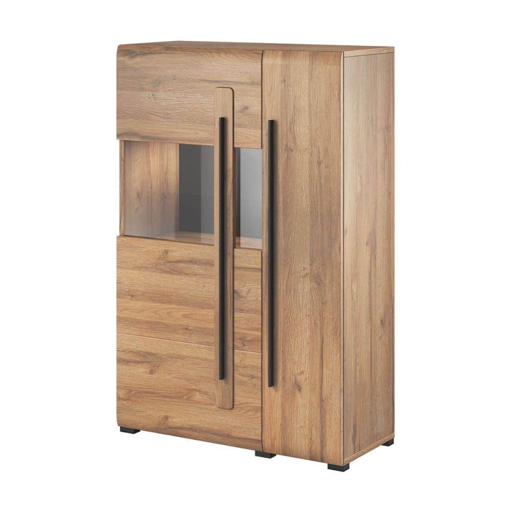 Vaisselier 2 portes avec LED stratifiés beige