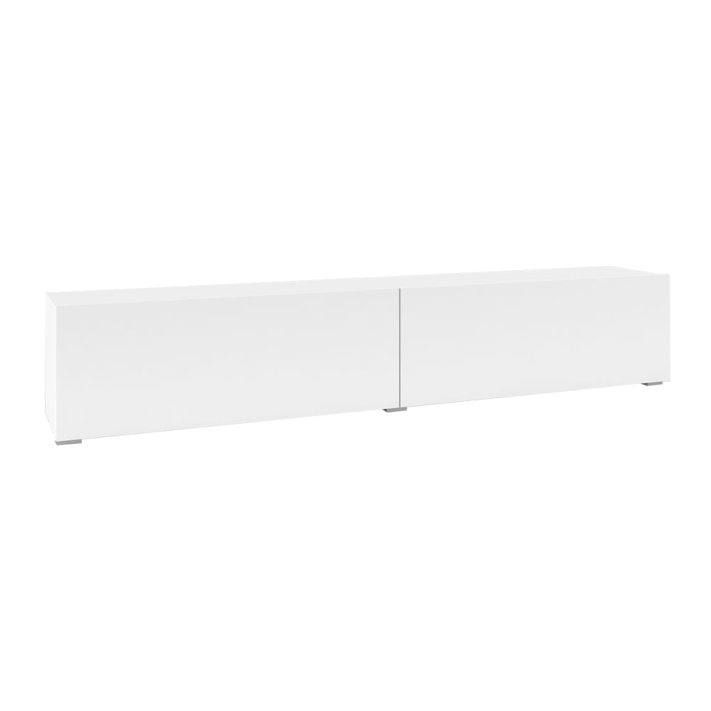 Meuble TV 2 portes 180 cm stratifiés blanc