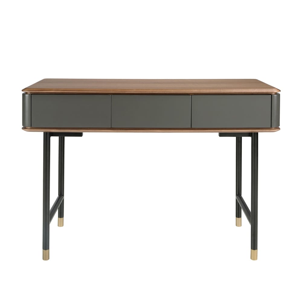 Konsole aus Nussbaum und Stahl in Schwarz - Maisons Du Monde