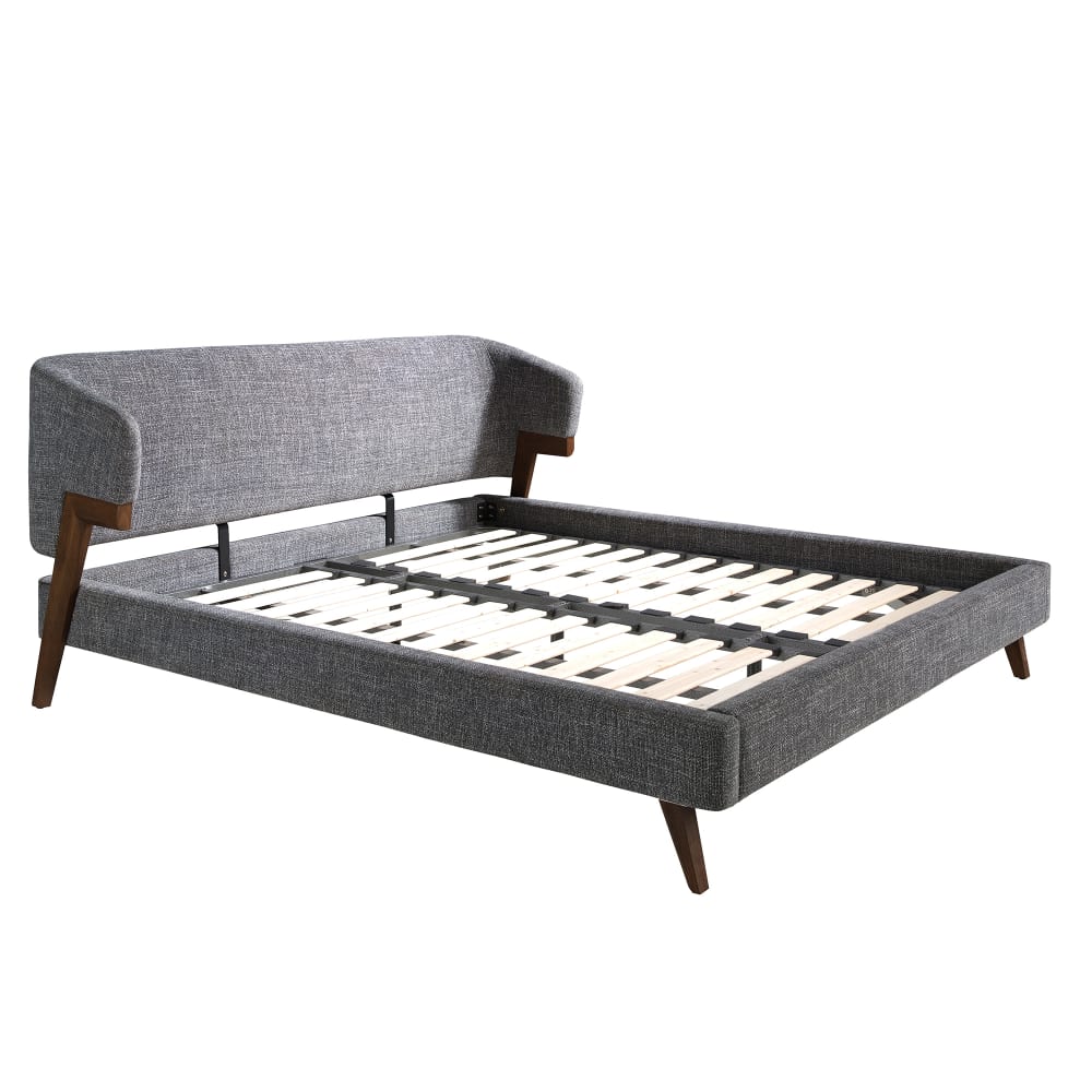 Lit en tissu gris Lit en tissu gris