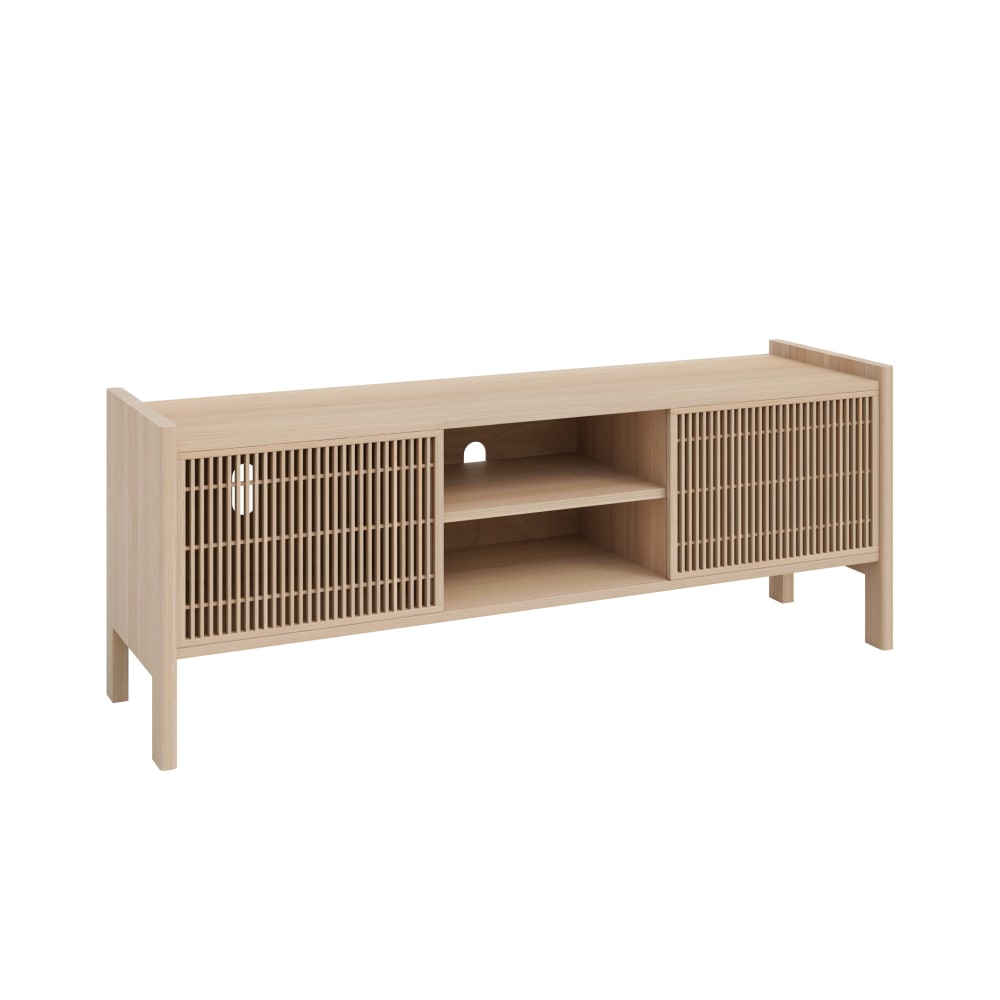 Meuble TV en pin massif 151,2 cm Verni