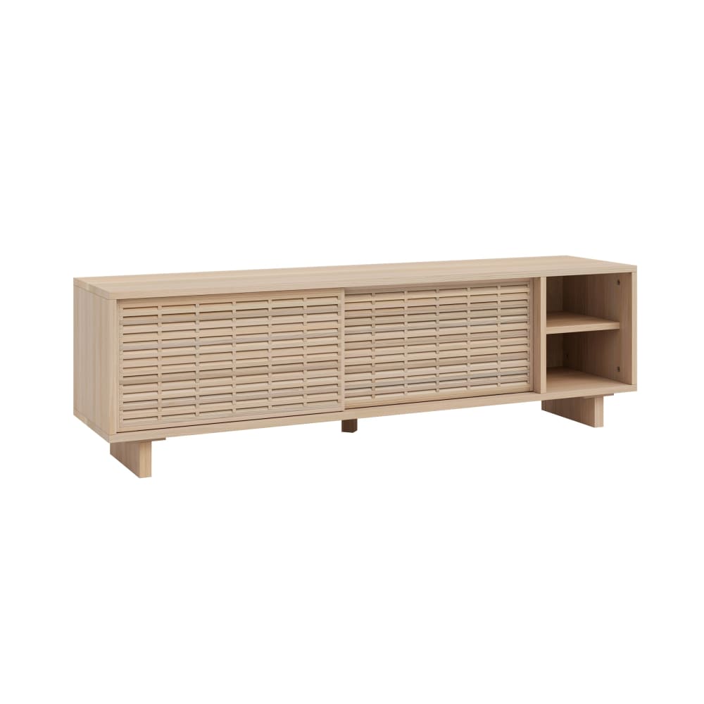 Meuble TV en bois de pin massif naturel 150 cm Verni