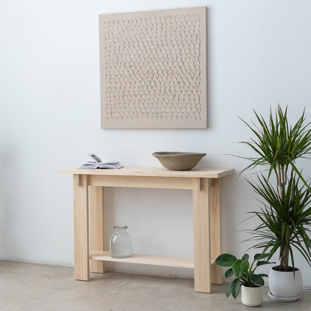 Console en pin massif naturel 120 cm Non verni