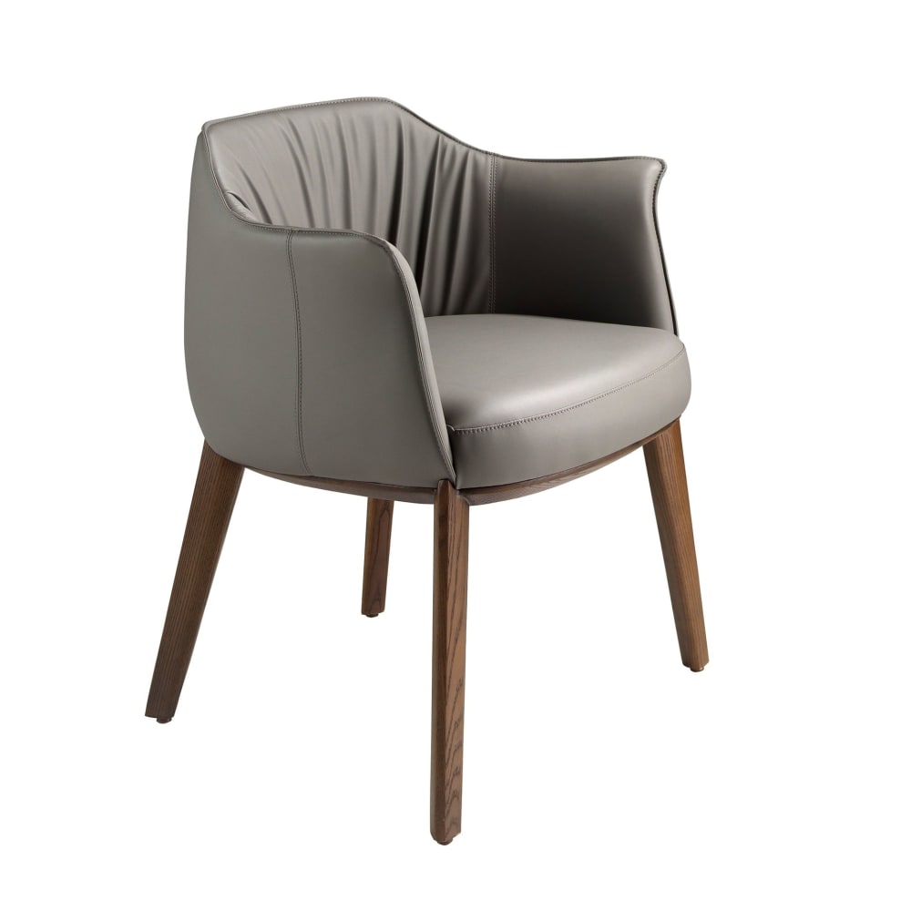 Chaise en simili-cuir grise