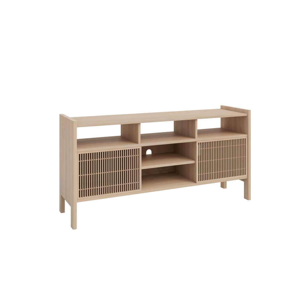 Naan Furniture Sideboard aus Kiefer massiv für Vinyl 151,2 cm Unlackiert Braun Holz