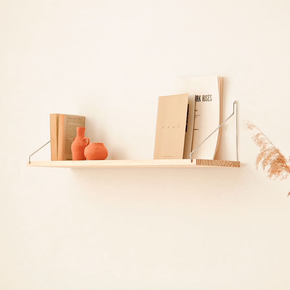 Petite étagère murale en bois massif naturel 90 cm Verni - Maisons du Monde
