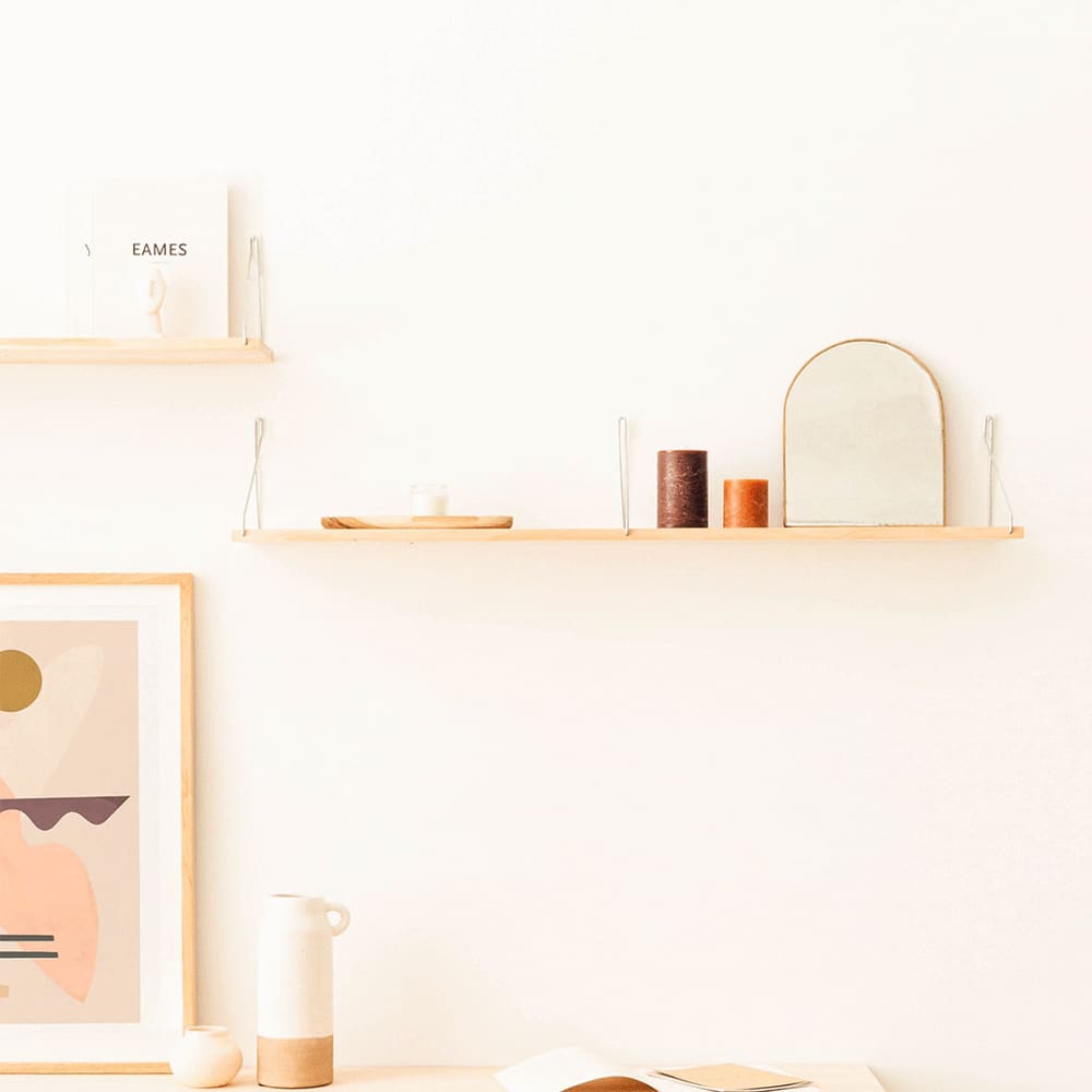 Etagère murale en bois massif naturel 120 cm Verni - Maisons du Monde