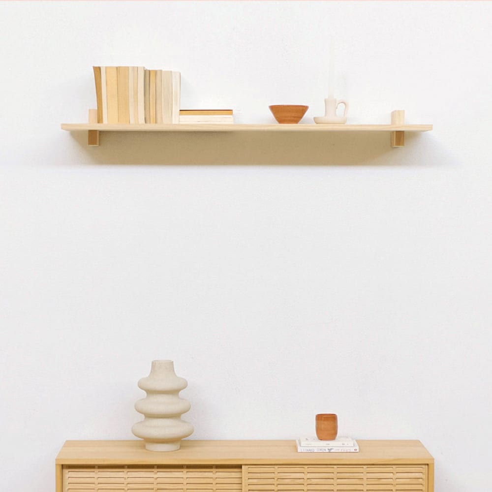 Etagère murale individuelle en bois de pin naturel 90 cm Verni - Maisons du Monde