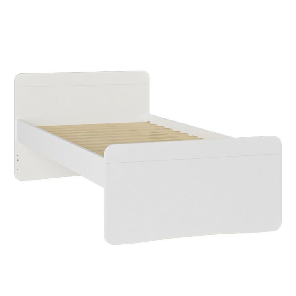 Lit enfant bois massif blanc 90x200 cm