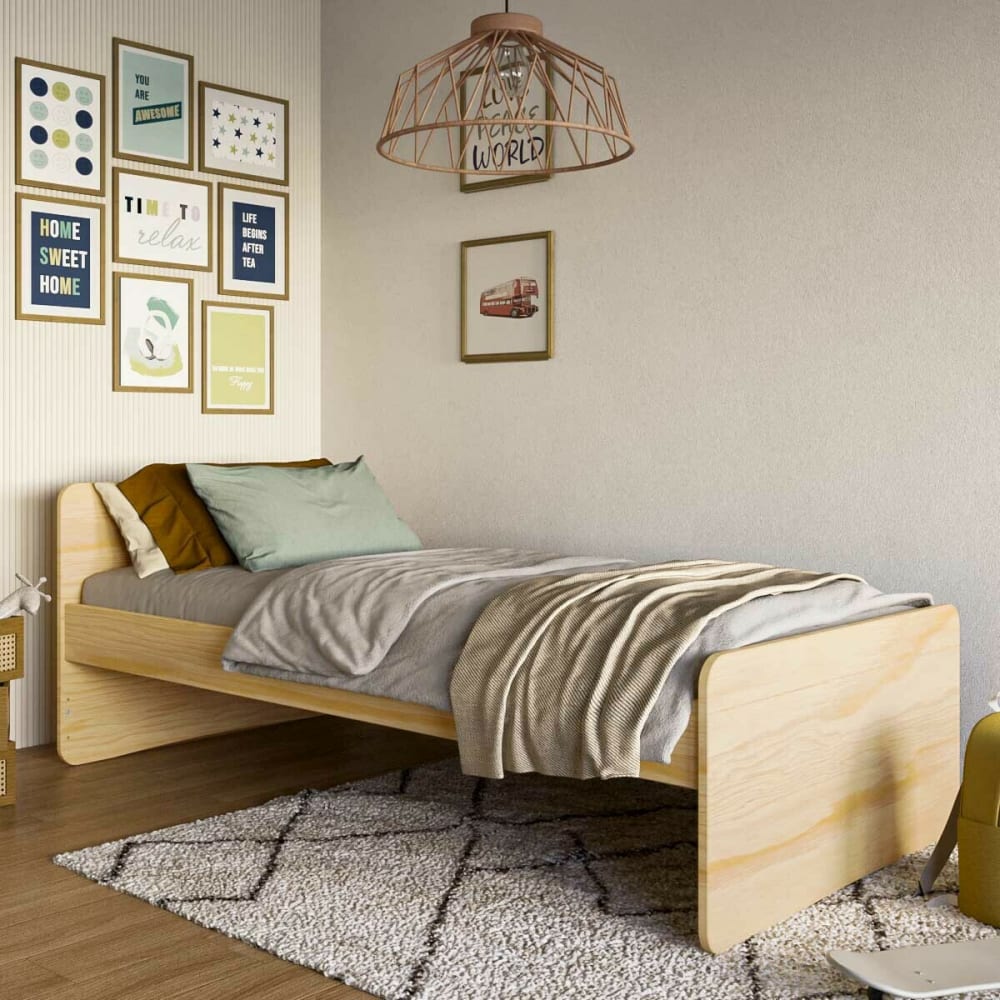 Pack lit avec matelas bois massif 90x200 cm - Maisons du Monde