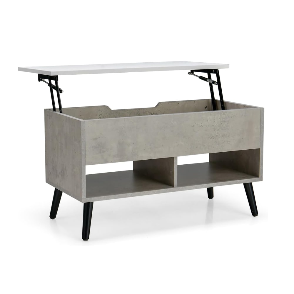 Table basse relevable pour salon gris