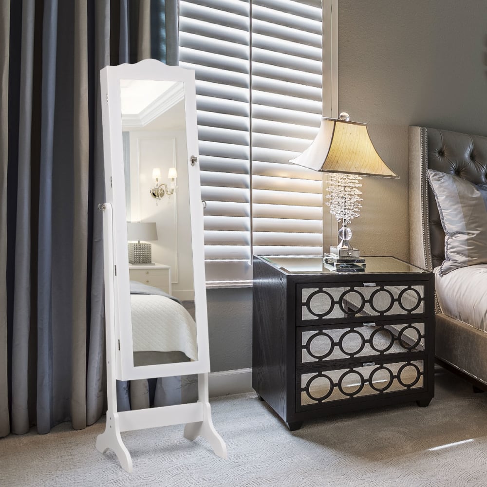 Armoire à bijoux avec miroir avec 4 angles réglables blanc - Maisons du Monde