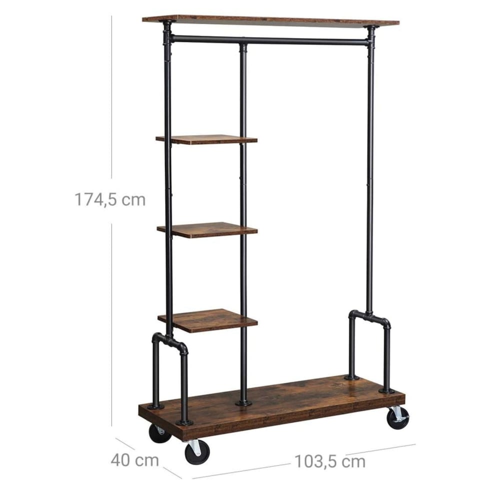 Portant à vêtements mobile métal marron 103.5 x 40 x 174.5 cm - Maisons du Monde