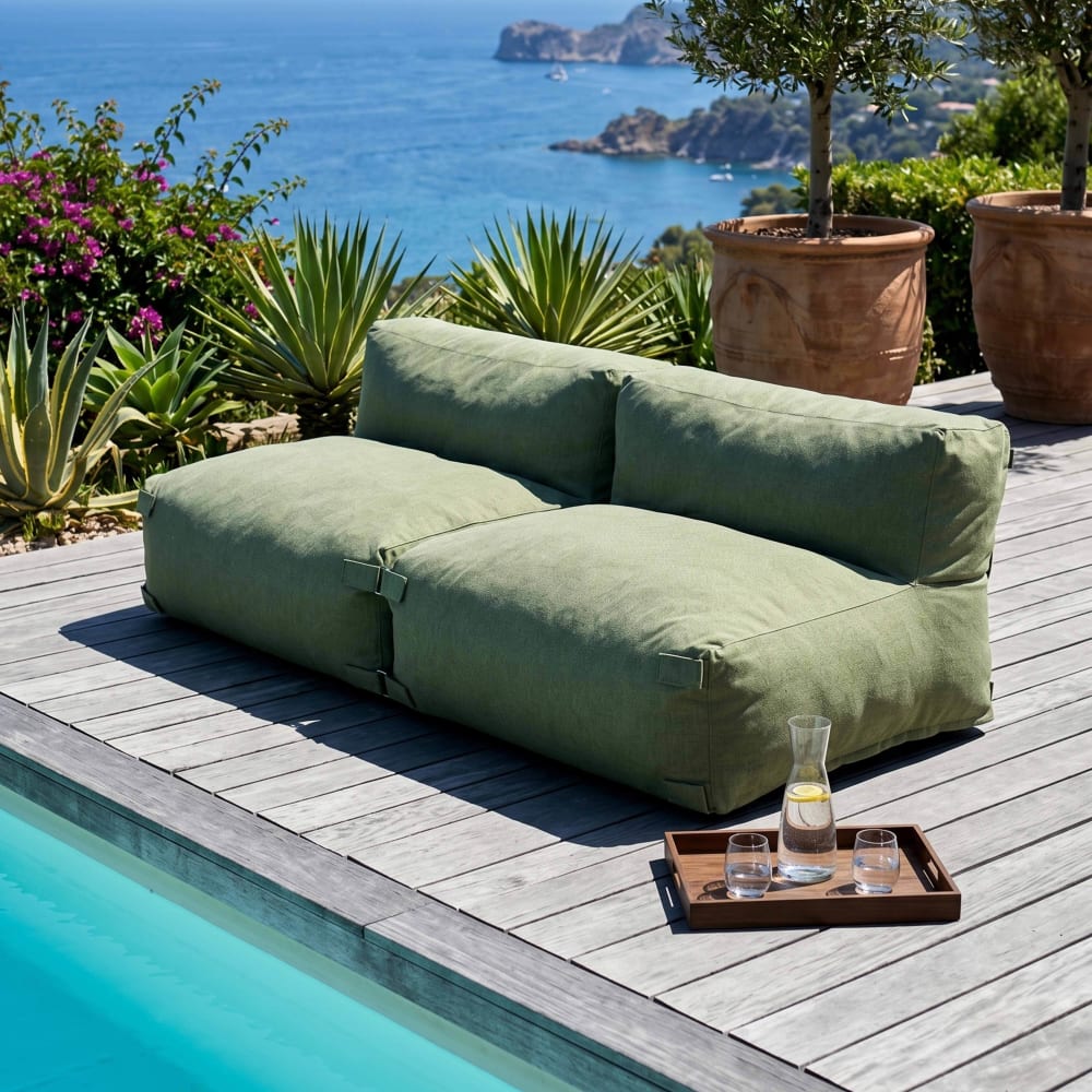 Salon de jardin modulable 2 places vert cactus