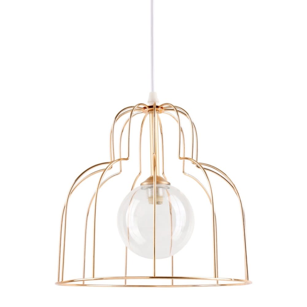 Suspension métal et verre dorée