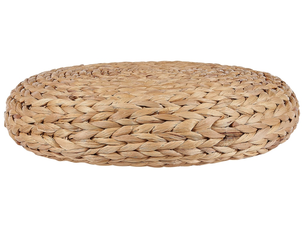 Beliani Pouf aus Wasserhyazinthe L40 cm, naturfarben style landhaus Braun Stoff