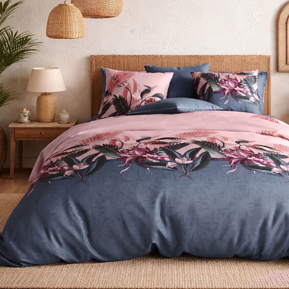 Parure de couette 100% coton 57 fils imprimée 240x220cm 2 taies