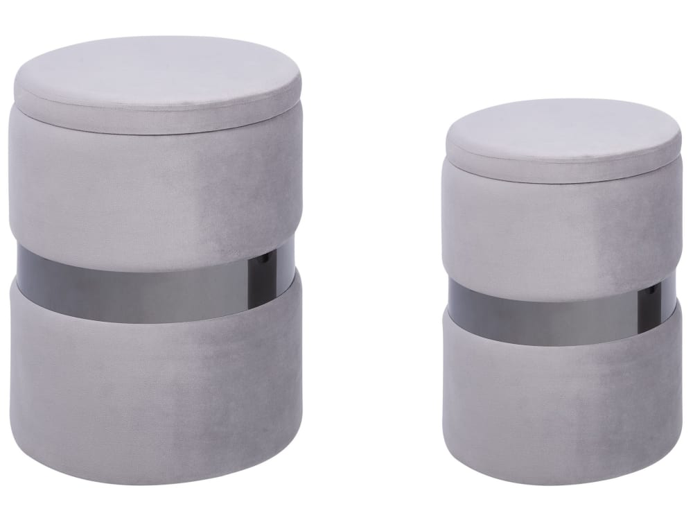 Lot de 2 poufs en tissu