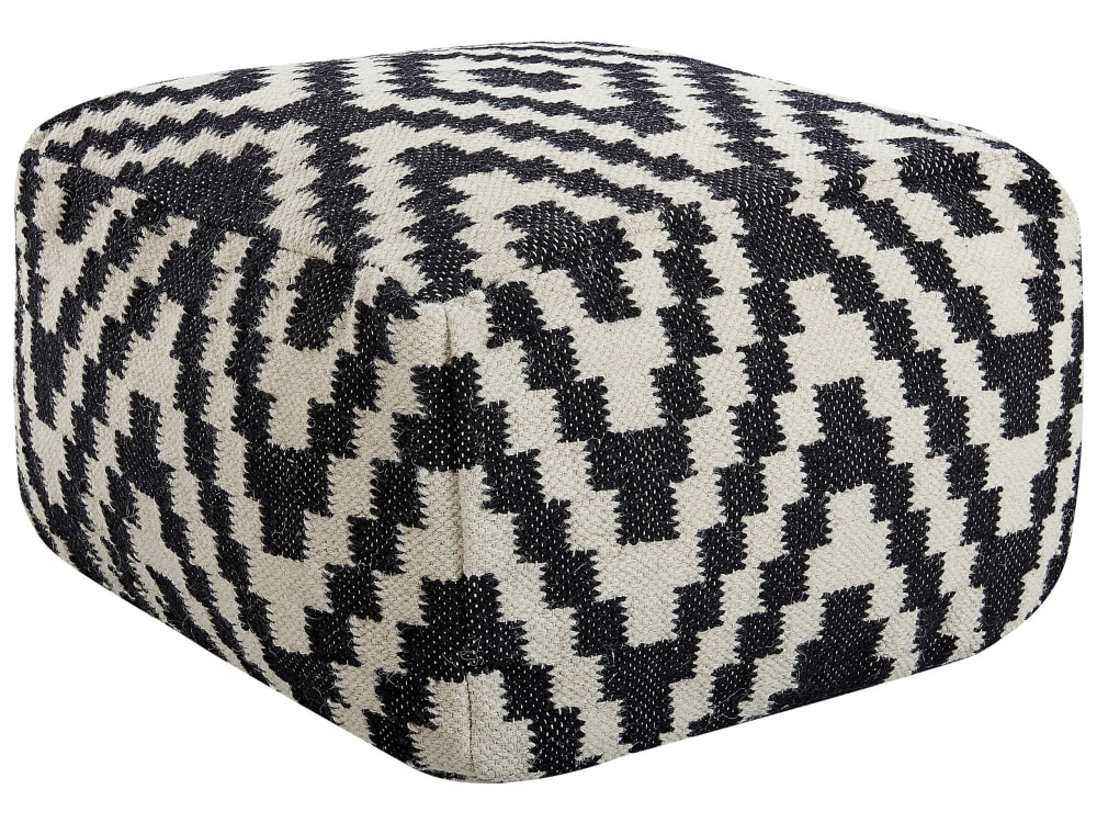 Pouf en tissu noir 56x32cm Pouf en tissu noir 56x32cm