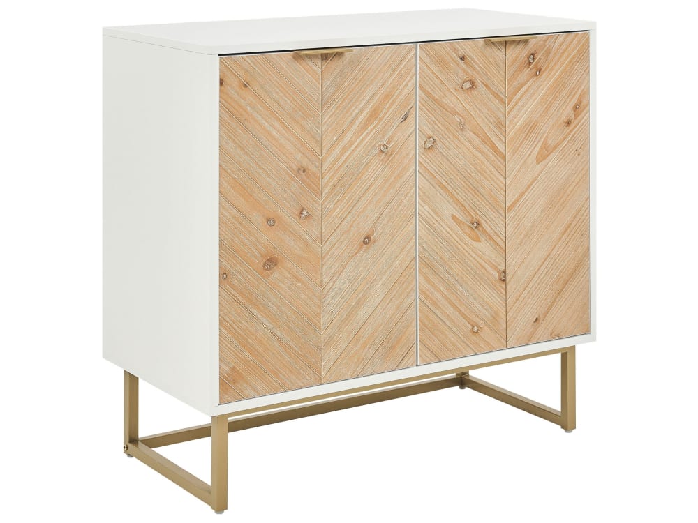 Beliani Schrank aus Holzwerkstoff 80cm, weiß style modern - Spanplatte