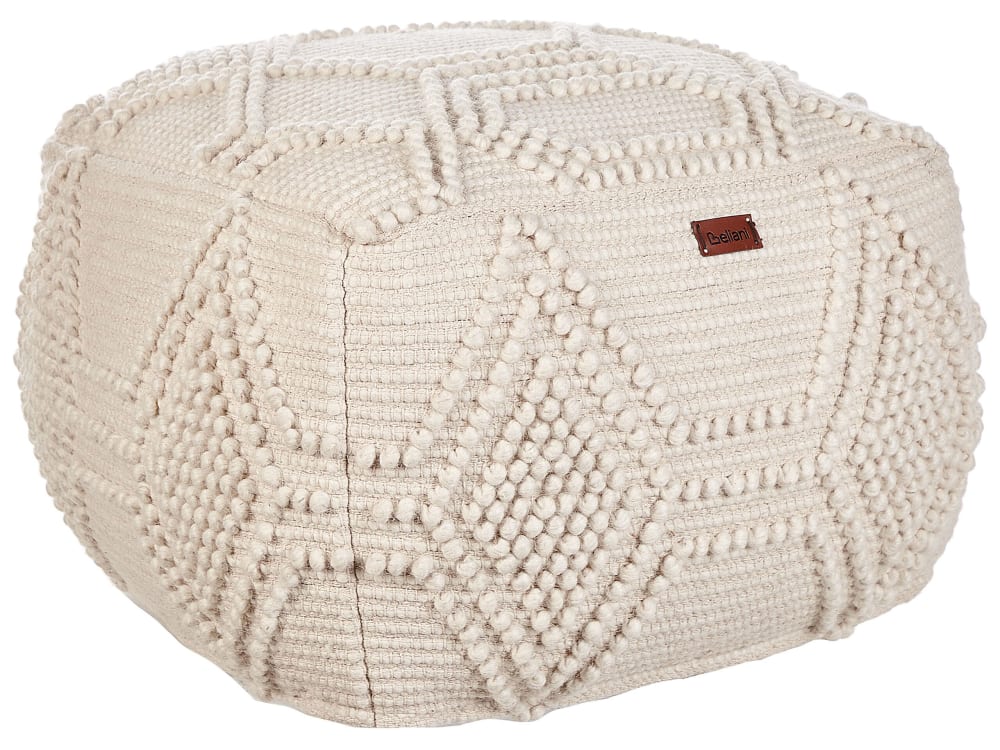 Beliani Pouf aus Wolle L60 cm, beige style modern Wolle Kinder