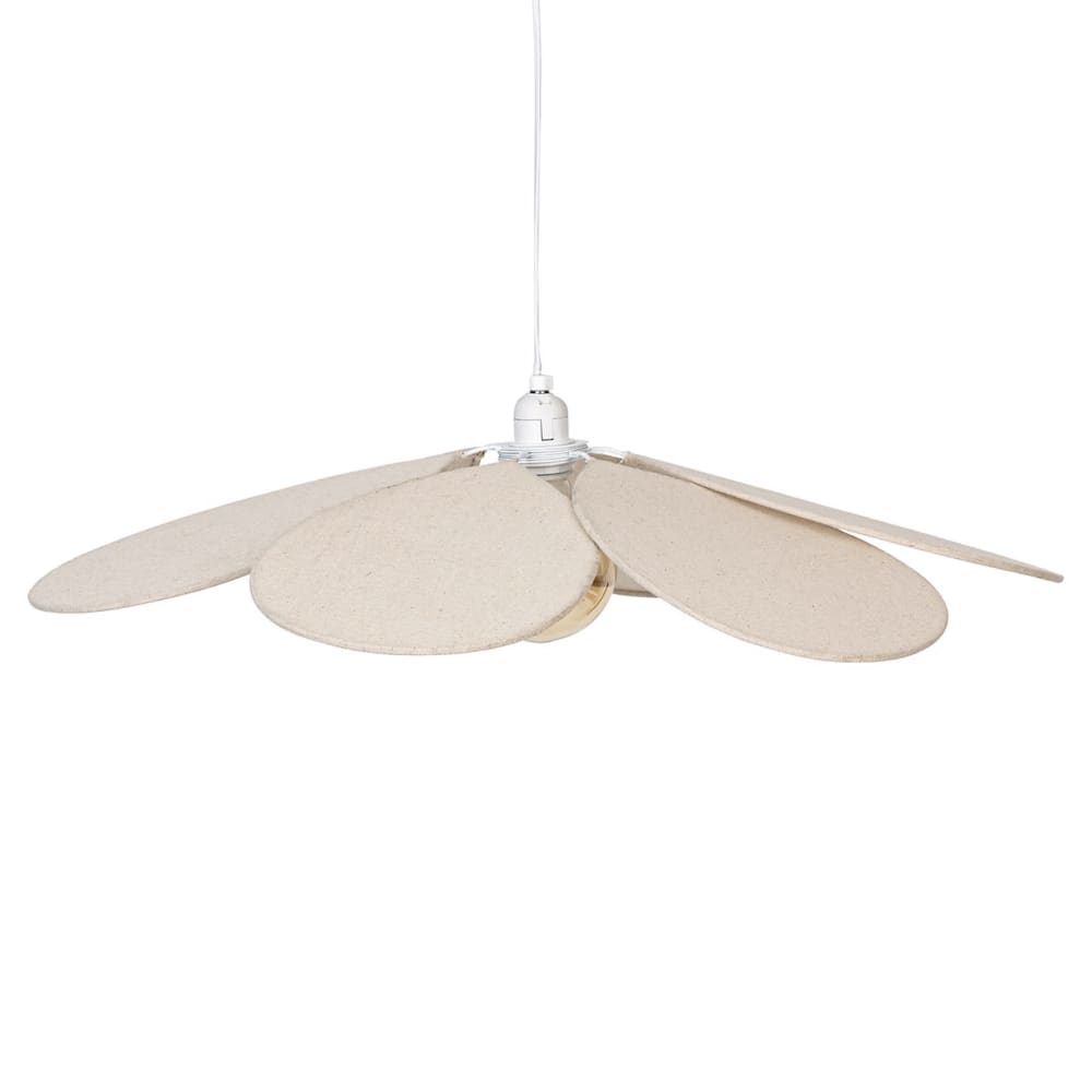 Suspension pétales en tissu métal/polyester beige Diam 72 cm