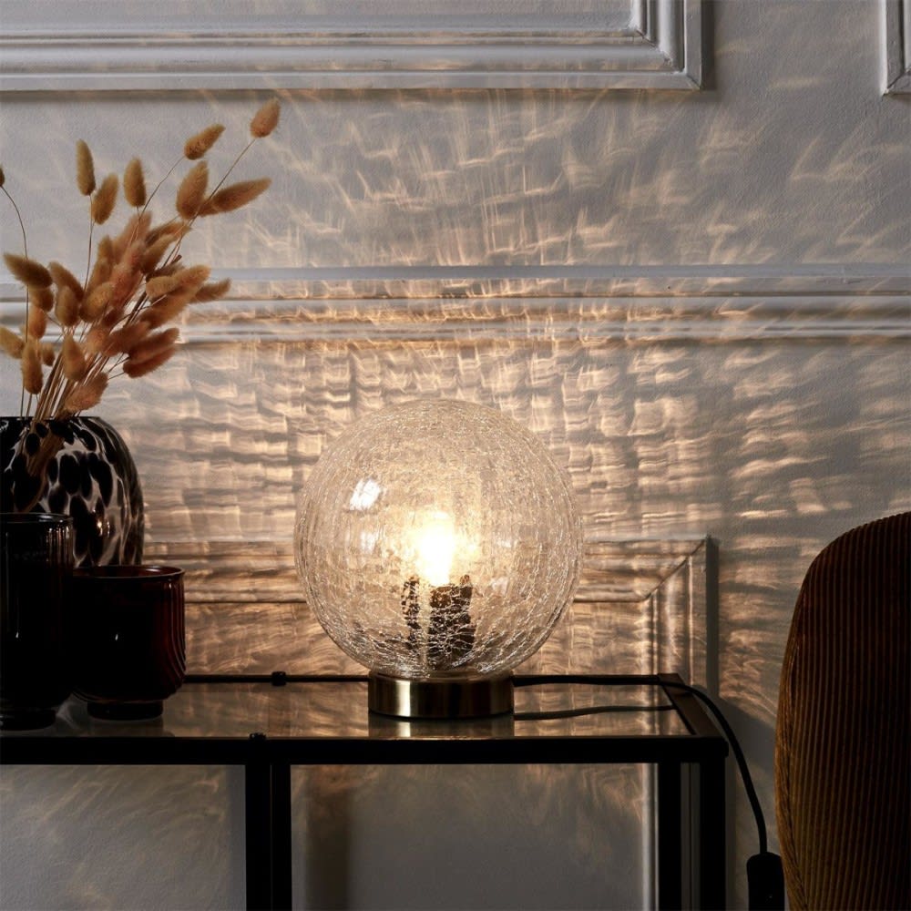 Lampe à poser boule en verre ciselé — vue 3
