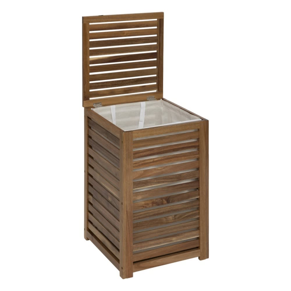 Panier à linge 65l bois acacia — Beyit