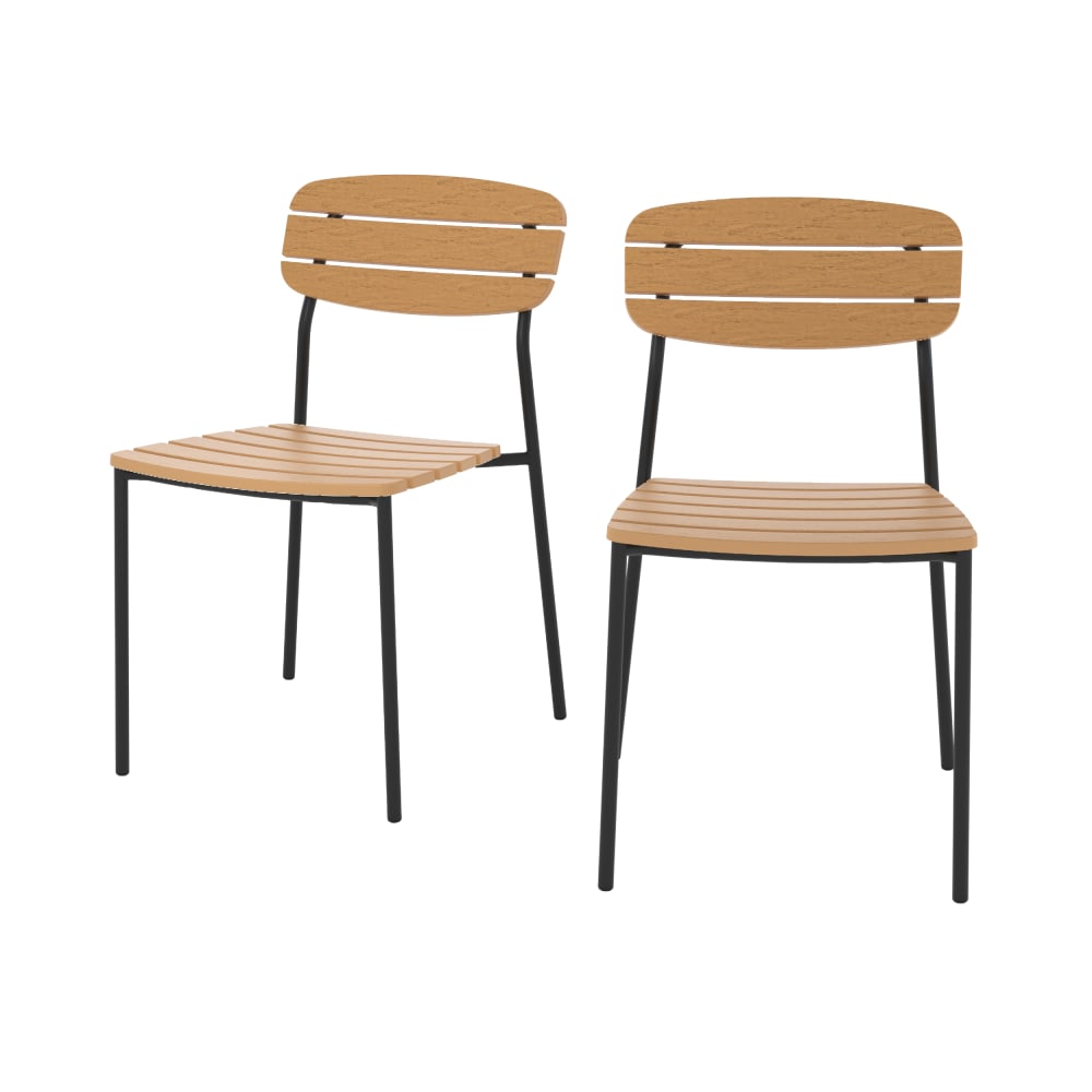 Lot de 2 chaises de jardin en résine synthétique