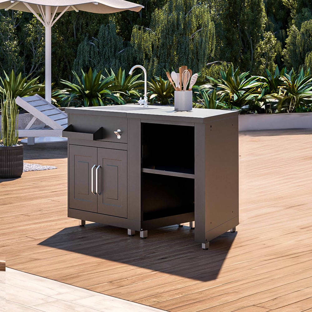 Cuisine d'extérieur 2 éléments avec évier noir