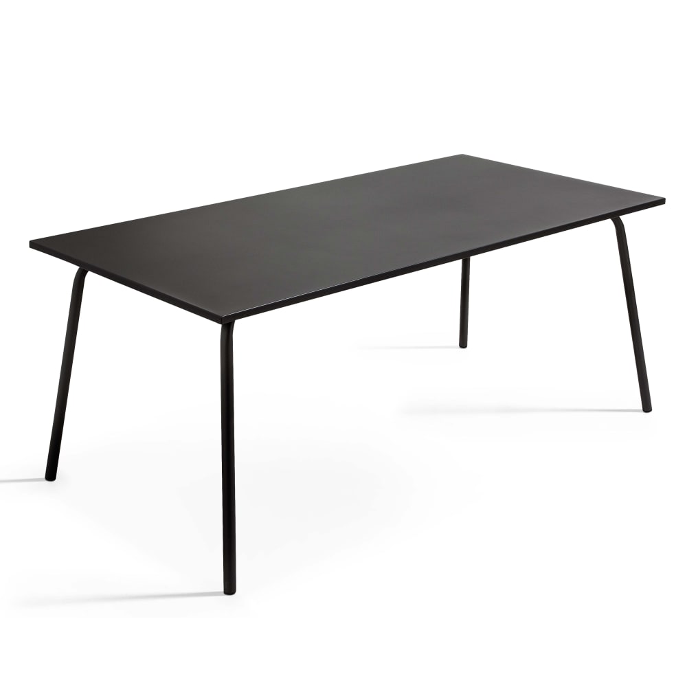 Table de jardin rectangulaire en acier noir