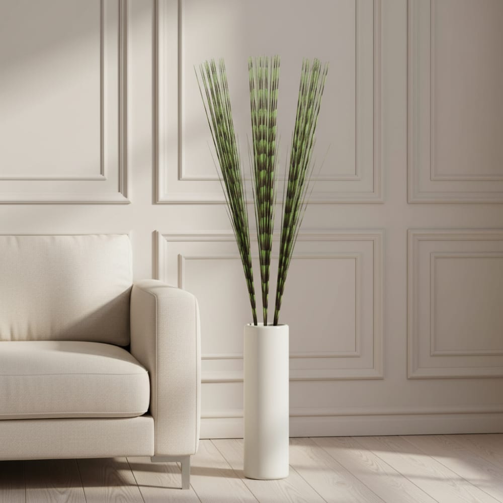 Feuillage herbe effet rayure artificielle vert et bordeaux H121 - Maisons du Monde