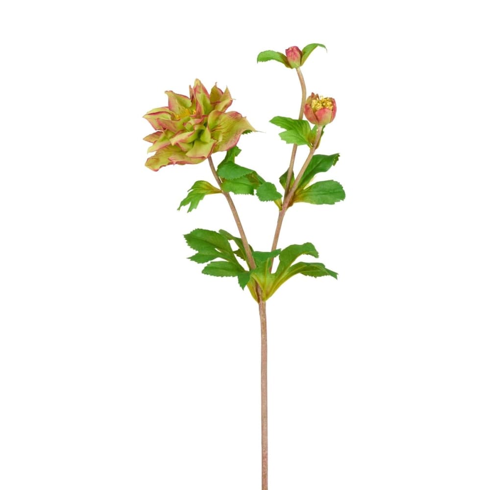 Sia Deco Tige de rose artificielle avec bourgeon verte et rose h49 style contemporain - Tissu