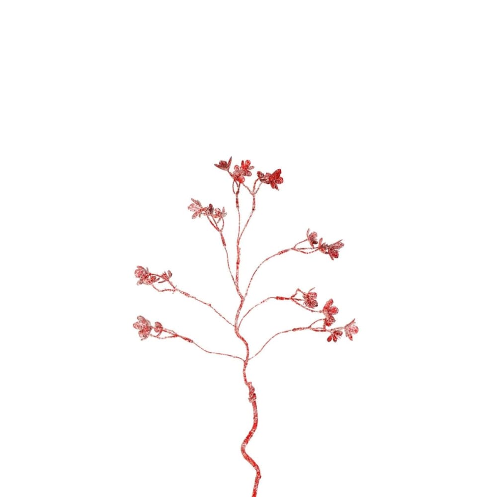 Sia Deco Branche pailletée artificielle rouge h63 style contemporain - Pvc - Poly Chlorure De Vinyle