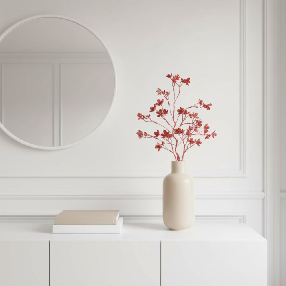 Branche pailletée artificielle rouge h63 - Maisons du Monde