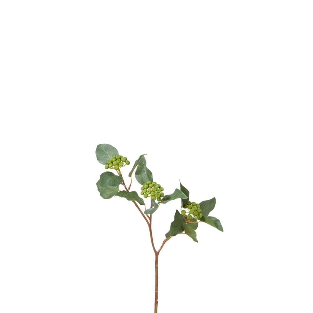 Branche de baies avec feuilles artificielle verte clair h45