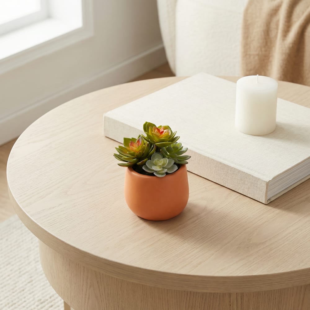 Succulente artificielle en pot vert h10 — vue 3