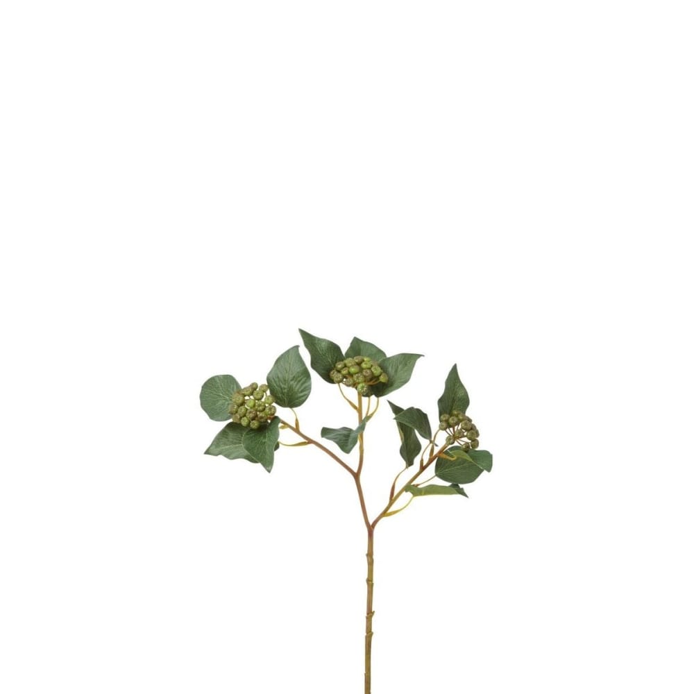 Branche de baies avec feuille artificielle verte foncée h45