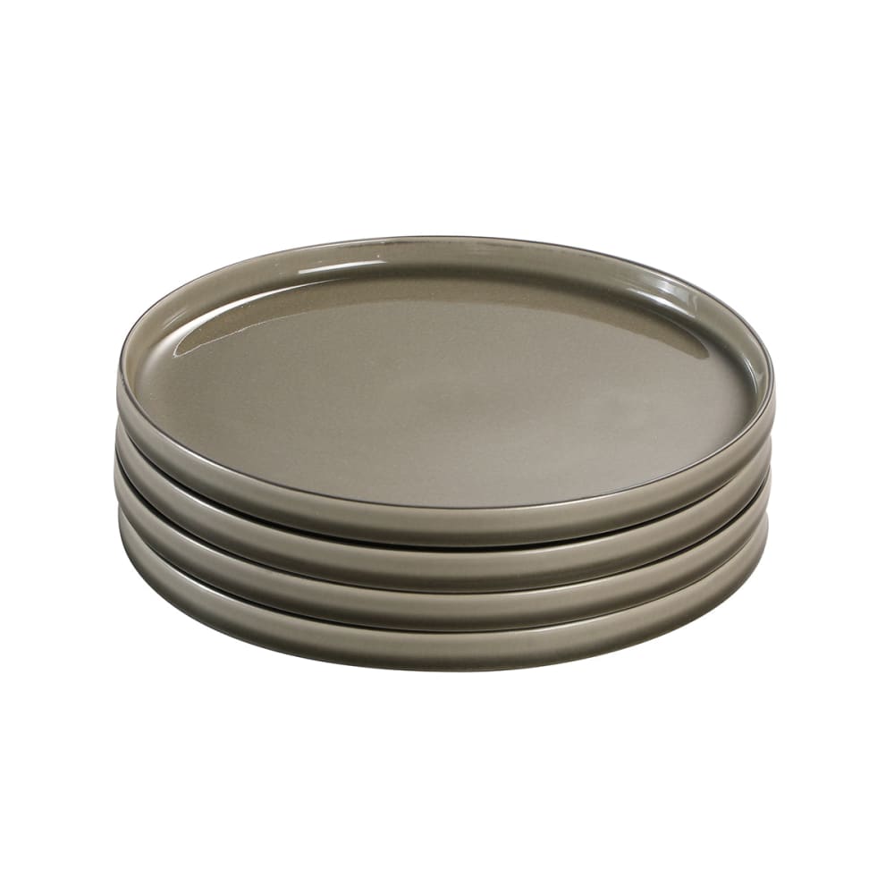Set de 4 assiettes à dessert en grès vert d22