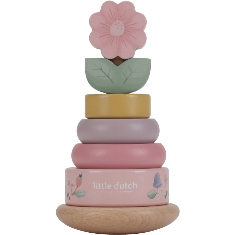 Little Dutch Holzstapelturm mit Ringen Fairy Garden ROSA HOLZ Baby