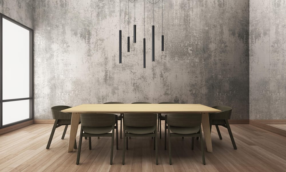 Suspension 6 lumières grappe h130cm noir