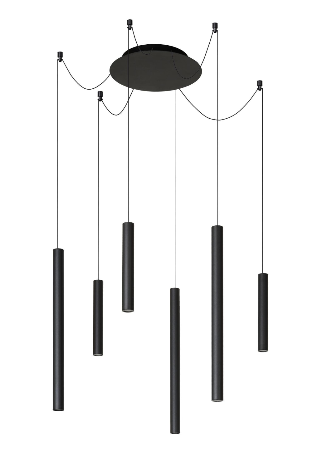 Suspension 6 lumières grappe h130cm noir — vue 4