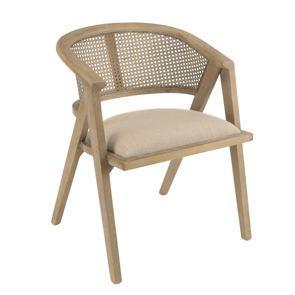 Chaise en bois assise - rotin dossier